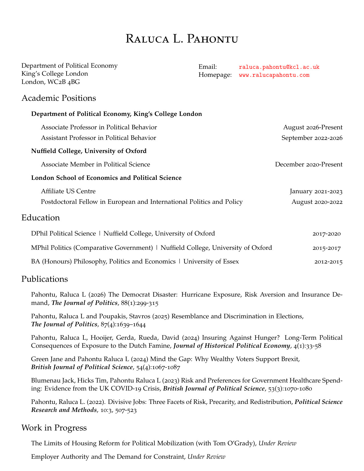 Curriculum vitae, page 1 of 3
