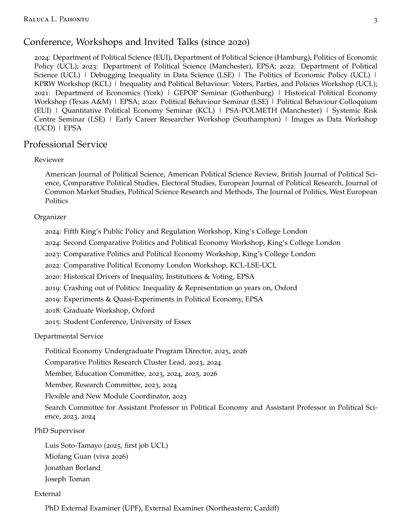 Curriculum vitae, page 3 of 3